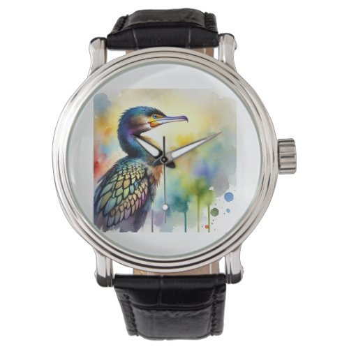 African Cormorant 040724AREF124 _ Watercolor Watch