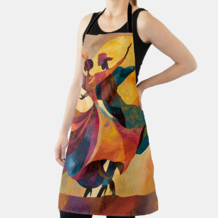 African Couple Dancing Art Print Apron
