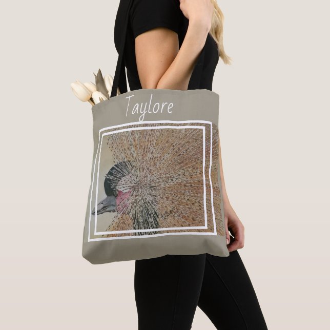African Crane Bird Tote Bag (Close Up)