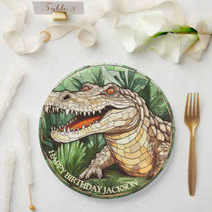 African Crocodile Birthday Paper Plates