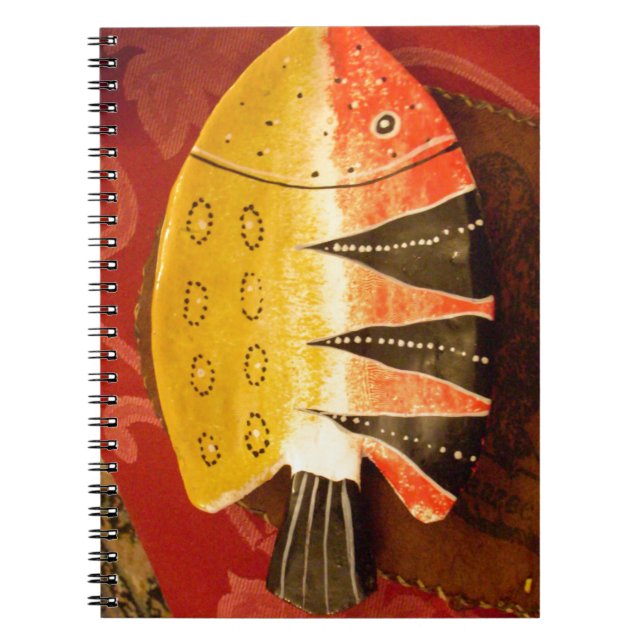 African Cultural Art: Rich Golden Red Design Notebook (Front)