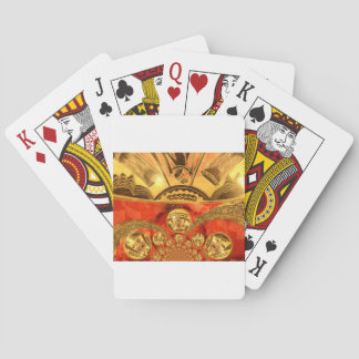 African Cultural Art: Rich Golden Red Design Poker Cards
