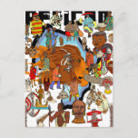 African Cultural Lion Hearted Tribes Postcard