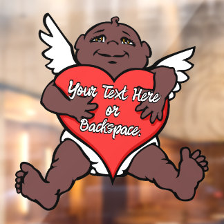 African Cupid Decal Custom Love Hug Window Cling