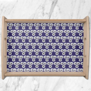 African Daisies Photo Tiled on Purple Serving Tray