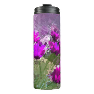 African Daisies With Wall Indigo Watercolor Thermal Tumbler