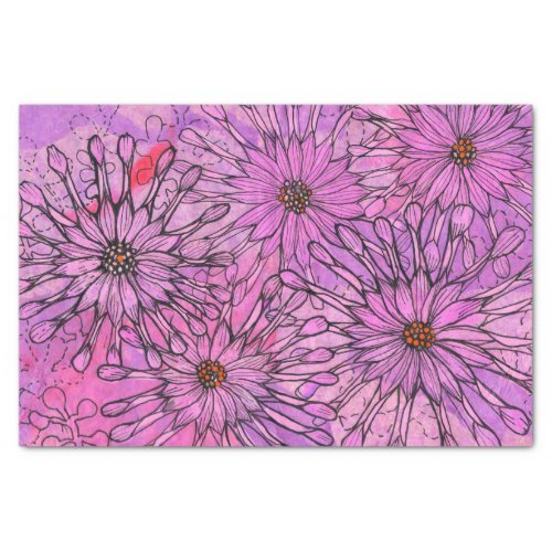 African Daisy Cape Daisies Pink Flowers Floral Art Tissue Paper