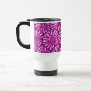 African Daisy Flower, Realistic Illustration Travel Mug
