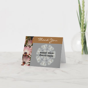 African Daisy Flower Wedding Photo  Thank You Card
