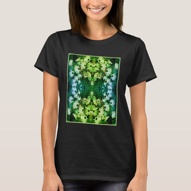 African Daisy Flowers Abstract Art T-Shirt (Front)