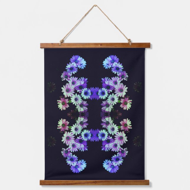 African Daisy Flowers Abstract   Hanging Tapestry (Front)