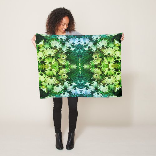African Daisy Flowers Abstract Personalized Fleece Blanket