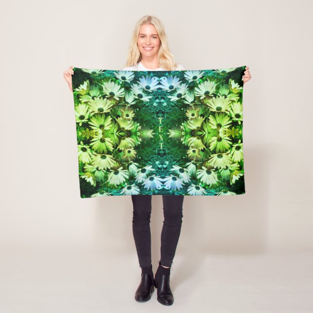 African Daisy Flowers Abstract Personalized Fleece Blanket (In Situ)