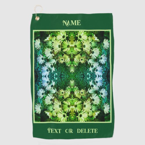 African Daisy Flowers Abstract Personalized Golf Towel