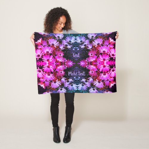 African Daisy Flowers Abstract Tinted Personalized Fleece Blanket