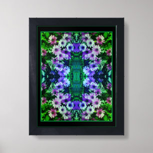 African Daisy Flowers Colorful Nature Abstract Framed Art