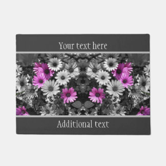 African Daisy Flowers Partial Color Personalized Doormat