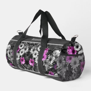 African Daisy Flowers Partial Personalized Duffle Bag