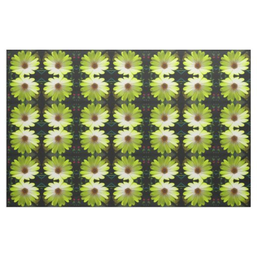 African Daisy Fluorescent Yellow Floral Patterned Fabric