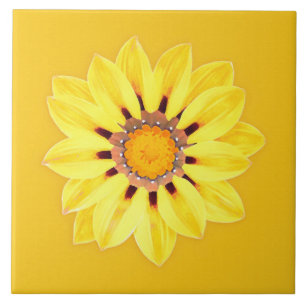African Daisy / Gazania - Mustard Gold Ceramic Tile