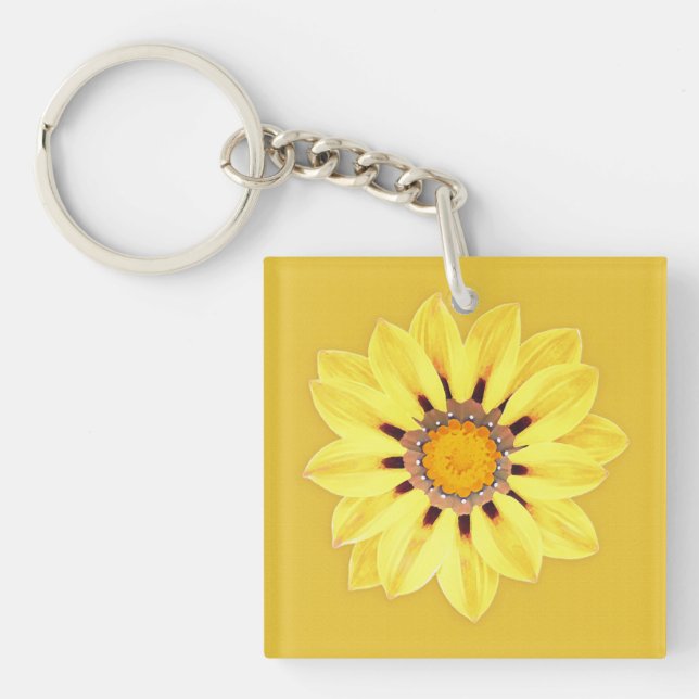 African Daisy / Gazania - Mustard Gold Keychain (Front)