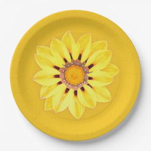 African Daisy / Gazania - Mustard Gold Paper Plates