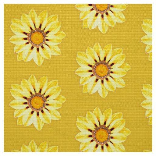 African Daisy / Gazania - Mustard Yellow Fabric