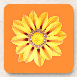 African Daisy / Gazania - Orange and Yellow Beverage Coaster