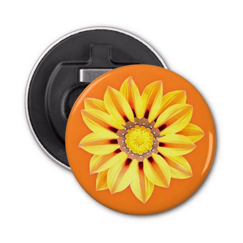 African Daisy  Gazania _ Orange and Yellow Bottle Opener