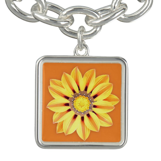 African Daisy / Gazania - Orange and Yellow Bracelet (Design)