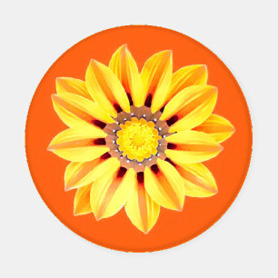 African Daisy / Gazania, Orange and Yellow Coaster Set