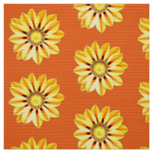 African Daisy / Gazania - Orange and Yellow Fabric