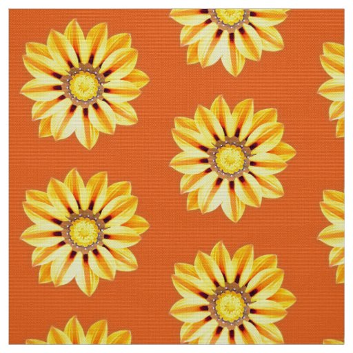 African Daisy / Gazania - Orange and Yellow Fabric
