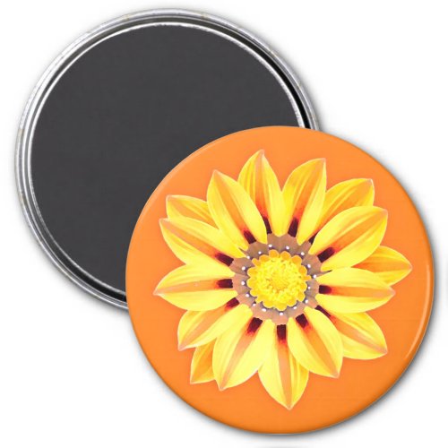 African Daisy  Gazania _ Orange and Yellow Magnet