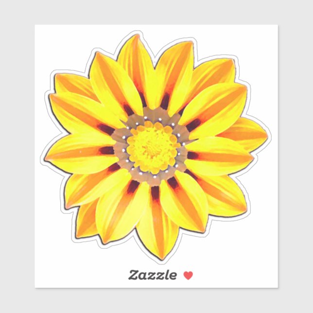 African Daisy / Gazania Orange and Yellow Sticker (Sheet)