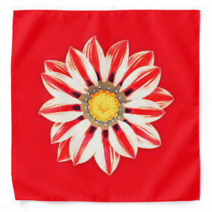 African Daisy / Gazania - Red and White Striped Bandana