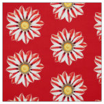 African Daisy / Gazania - Red and White Striped Fabric