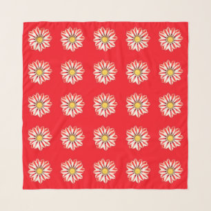 African Daisy / Gazania Red and White Striped Scarf