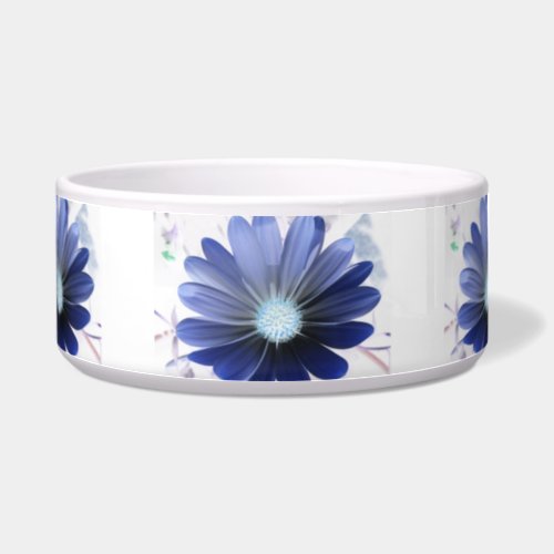 African Daisy Glowing Blue Dog Bowl