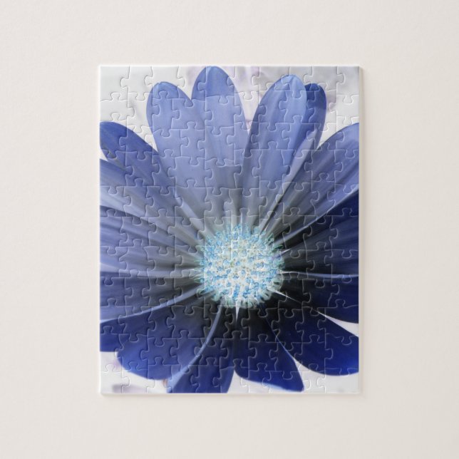 African Daisy Glowing Blue Puzzle (Vertical)
