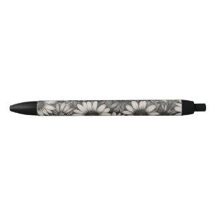 African Daisy grayscale drawing Pen