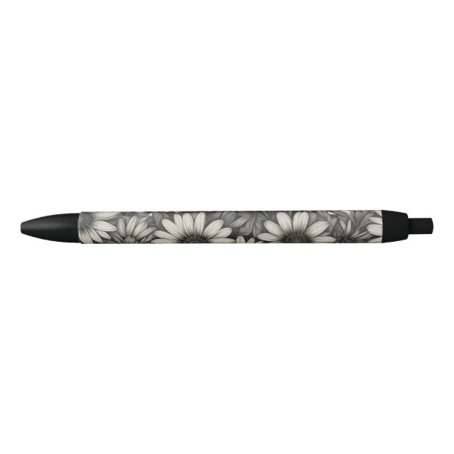 African Daisy grayscale drawing  Pen (Front)