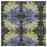 African Daisy Lapis and Gold Flor Patterned Fabric