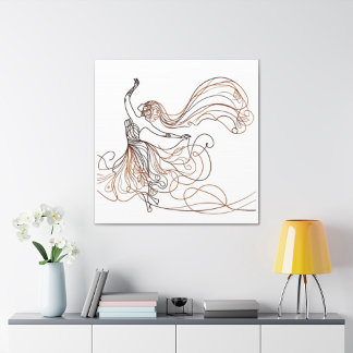 African Dance Faux Canvas Print