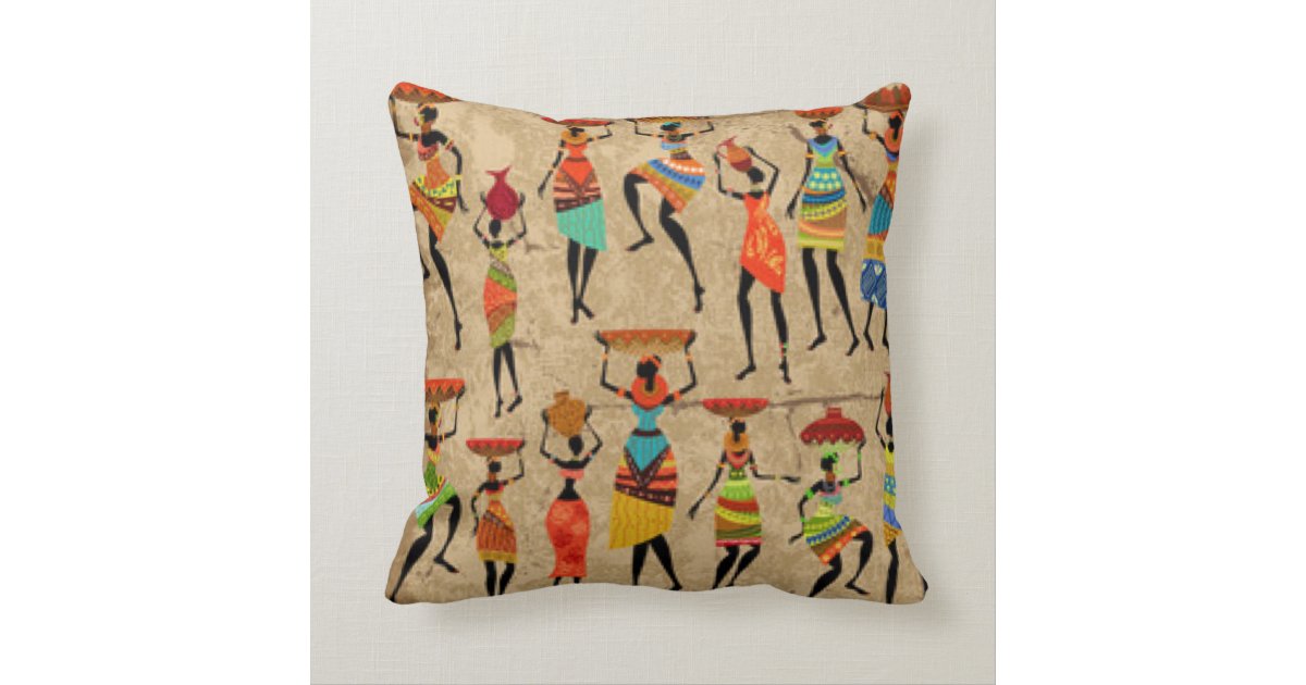 African Dance Ladies Throw Pillow | Zazzle.com