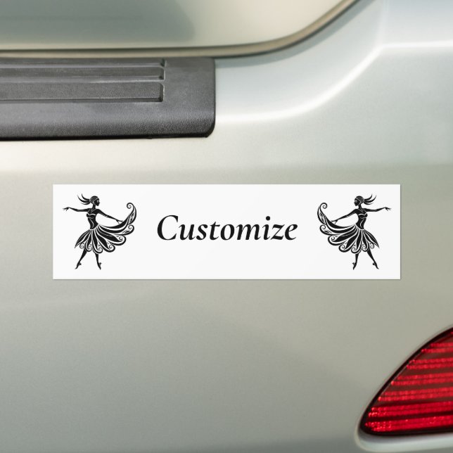 African Dancer Silhouette Art Thunder_Thunder_Cove Bumper Sticker (On Car)