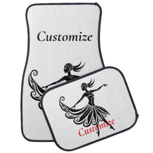 African Dancer Silhouette Art Thunder_Thunder_Cove Car Floor Mat