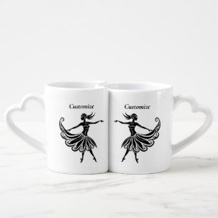 African Dancer Silhouette Art Thunder_Thunder_Cove Coffee Mug Set
