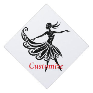 African Dancer Silhouette Art Thunder_Thunder_Cove Graduation Cap Topper