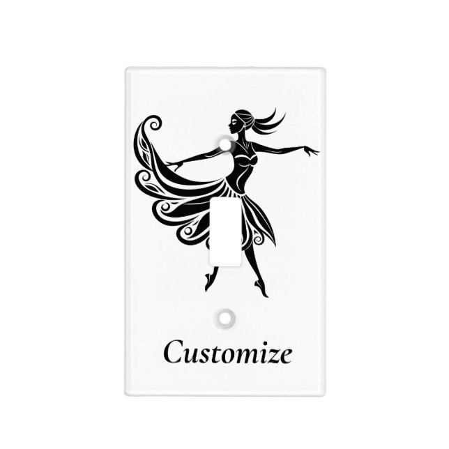 African Dancer Silhouette Art Thunder_Thunder_Cove Light Switch Cover (Front)